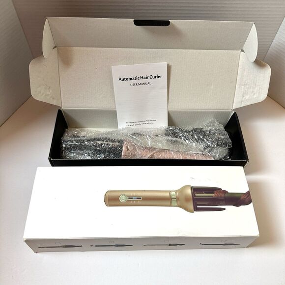 Automatic Hair Curler Rotating Ceramic Wand 360 Barrel Dual Heat Anti Scald - Picture 7 of 8